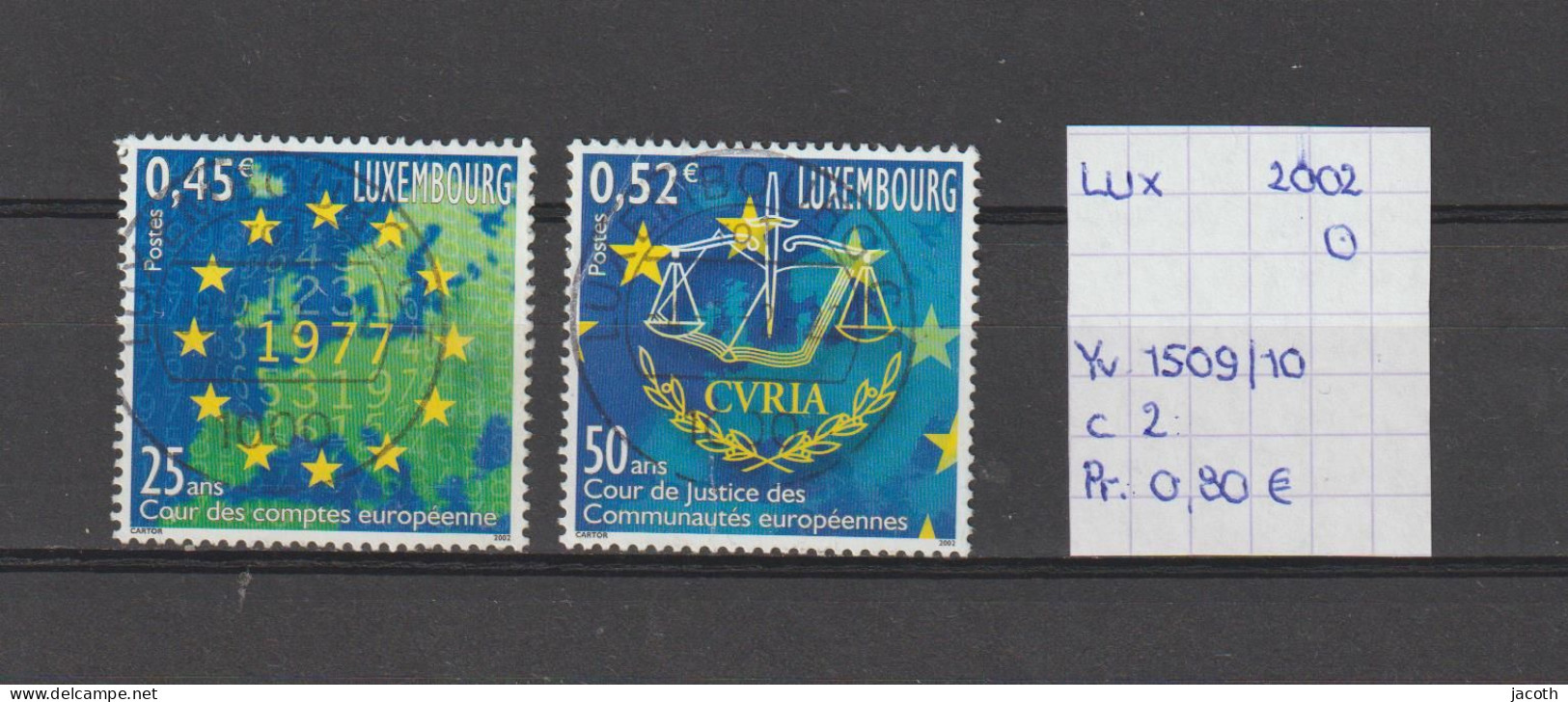 (TJ) Luxembourg 2002 - YT 1509/10 (gest./obl./used) - Used Stamps