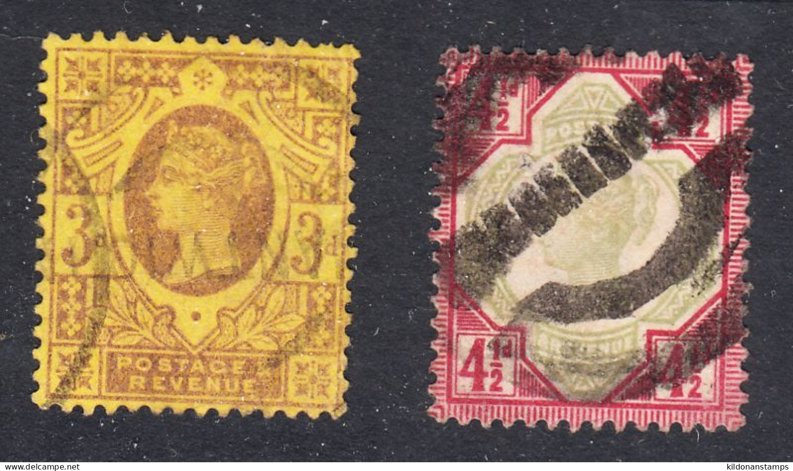 1867-92 Great Britain, Cancelled, Sc# ,SG 202,206 - Used Stamps