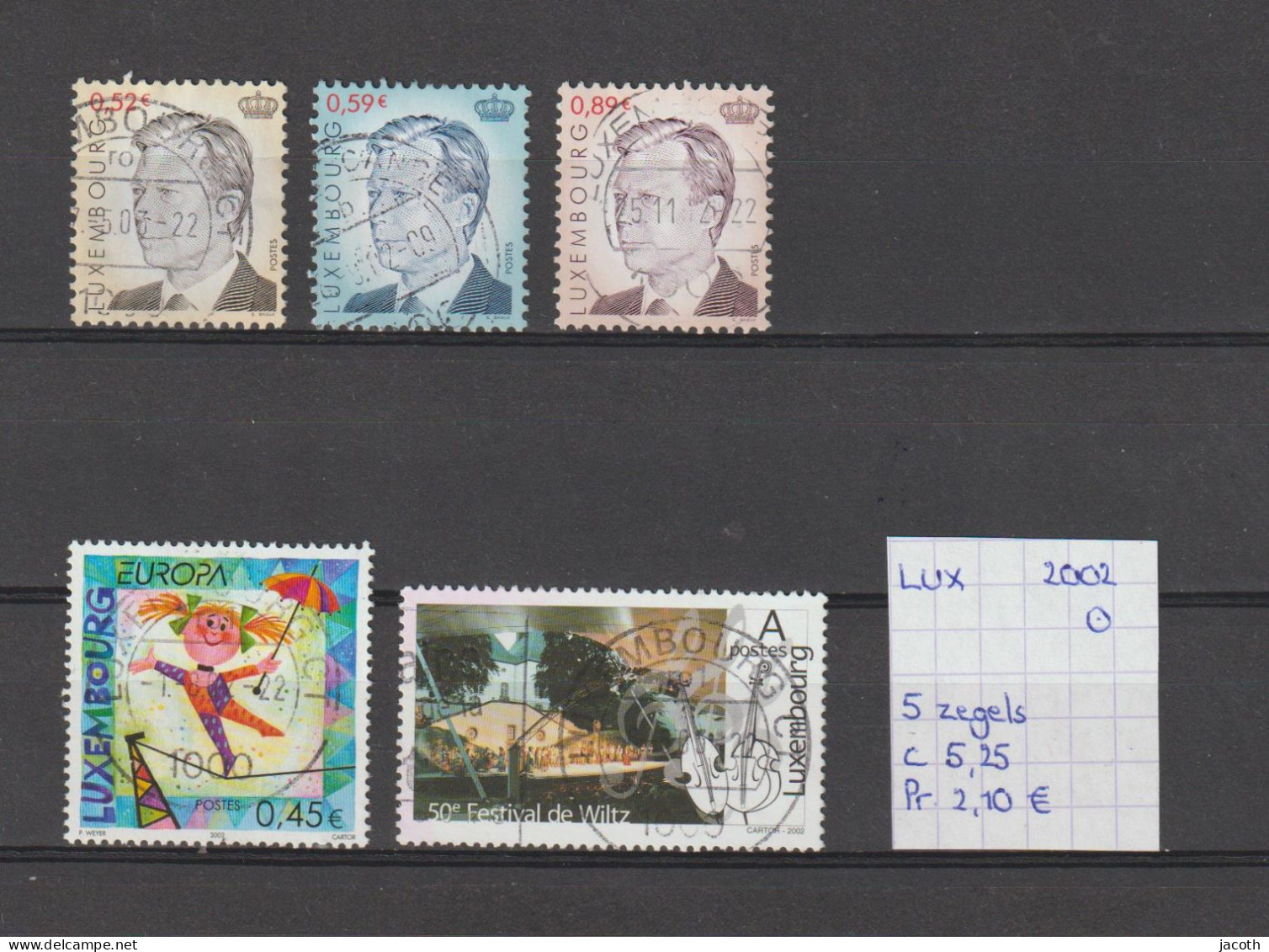 (TJ) Luxembourg 2002 - 5 Zegels (gest./obl./used) - Used Stamps