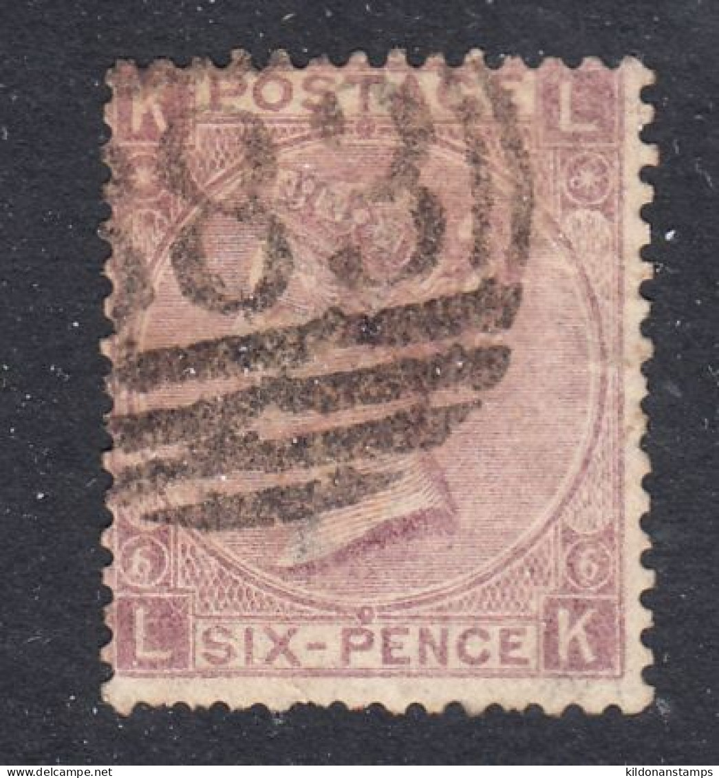 1867-80 Great Britain, Cancelled, Plate 6, Wmk 33, Sc# ,SG 104 - Usati