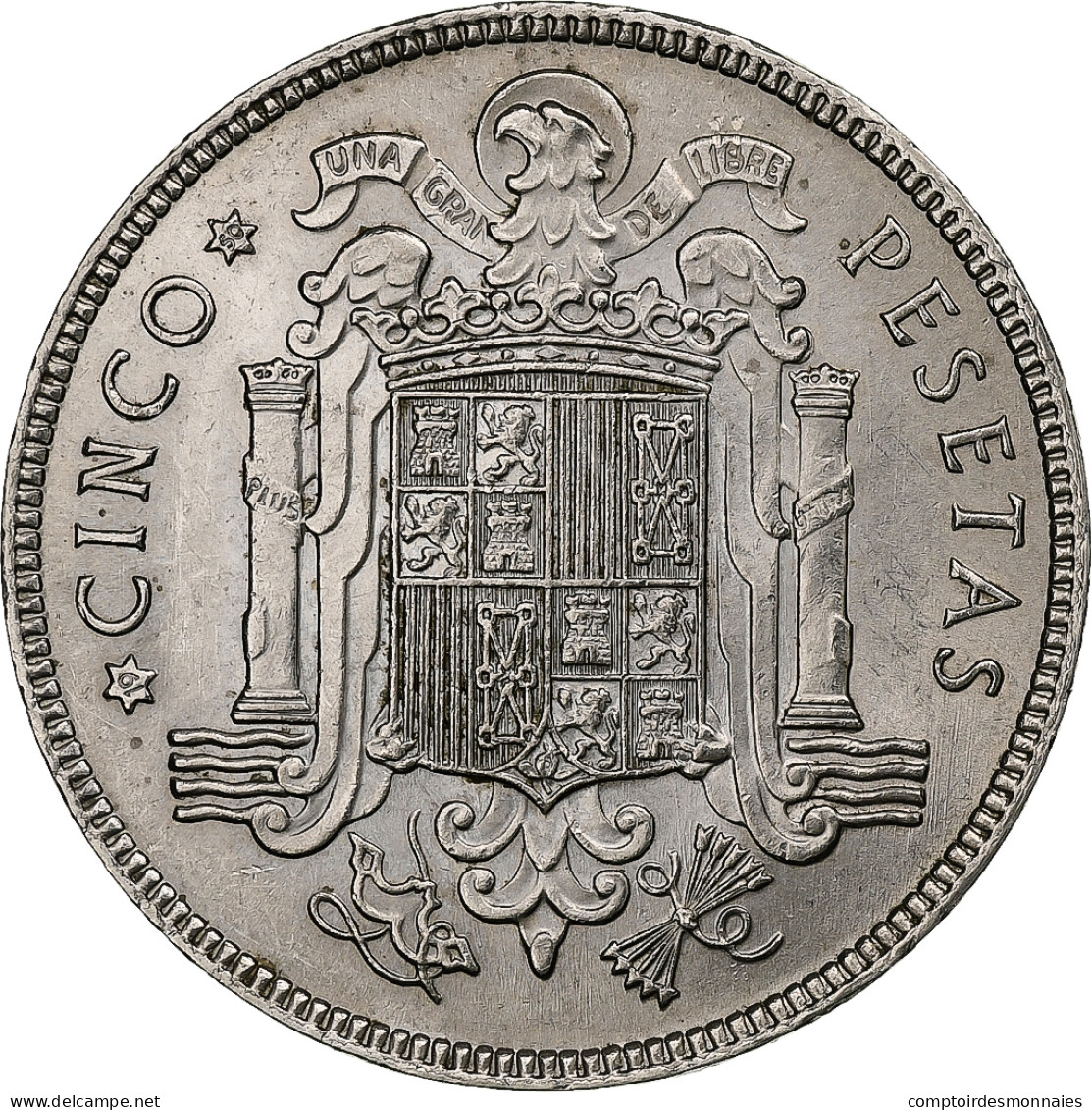 Espagne, Caudillo And Regent, 5 Pesetas, 1950, Madrid, Nickel, SUP, KM:778 - 5 Pesetas