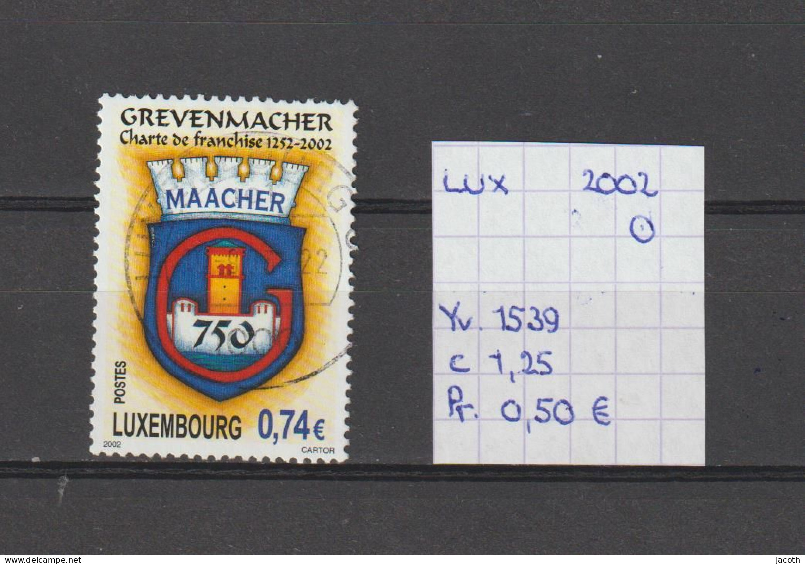 (TJ) Luxembourg 2002 - YT 1539 (gest./obl./used) - Used Stamps