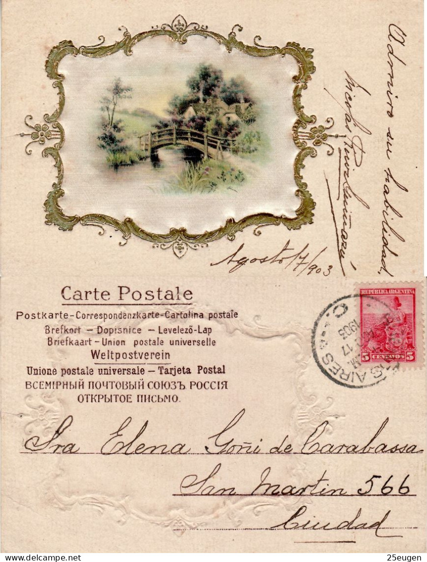 ARGENTINA 1903 POSTCARD SENT FROM BUENOS AIRES - Briefe U. Dokumente