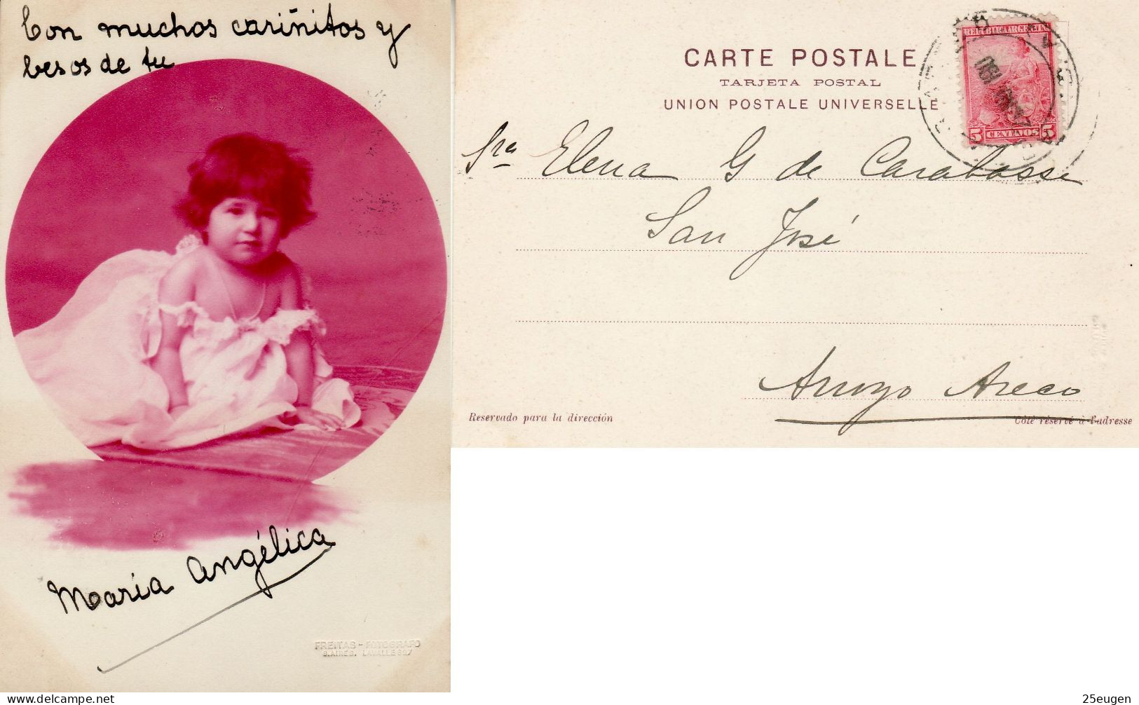 ARGENTINA 1903 POSTCARD SENT FROM BUENOS AIRES - Briefe U. Dokumente