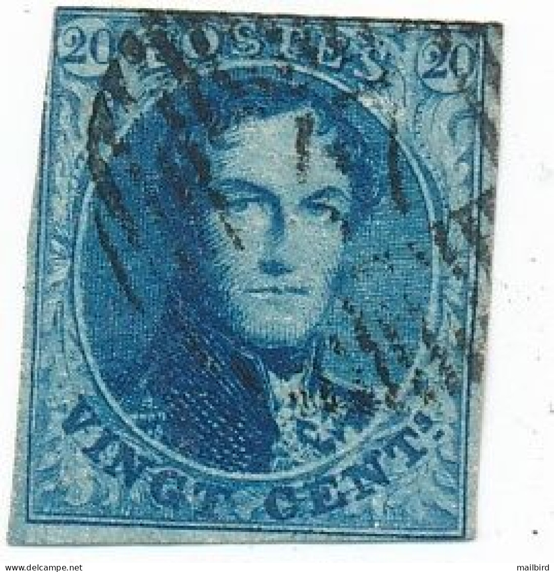 Belgium 1849-54 -  King Leopold I 20c Imperf / Oblitere - 1849-1850 Medaglioni (3/5)