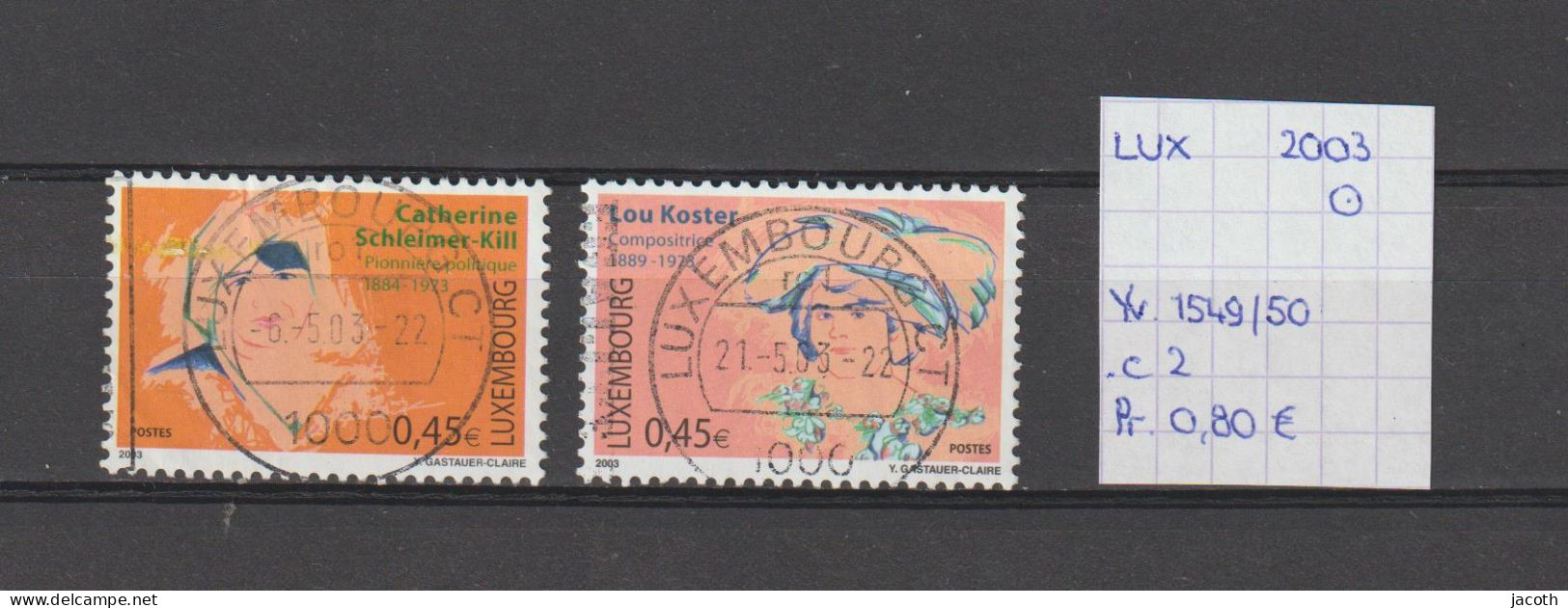 (TJ) Luxembourg 2003 - YT 1549/50 (gest./obl./used) - Used Stamps