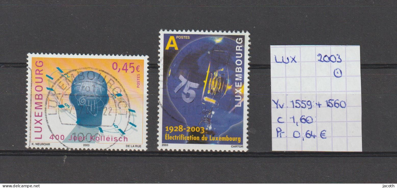 (TJ) Luxembourg 2003 - YT 1559 + 1560 (gest./obl./used) - Used Stamps