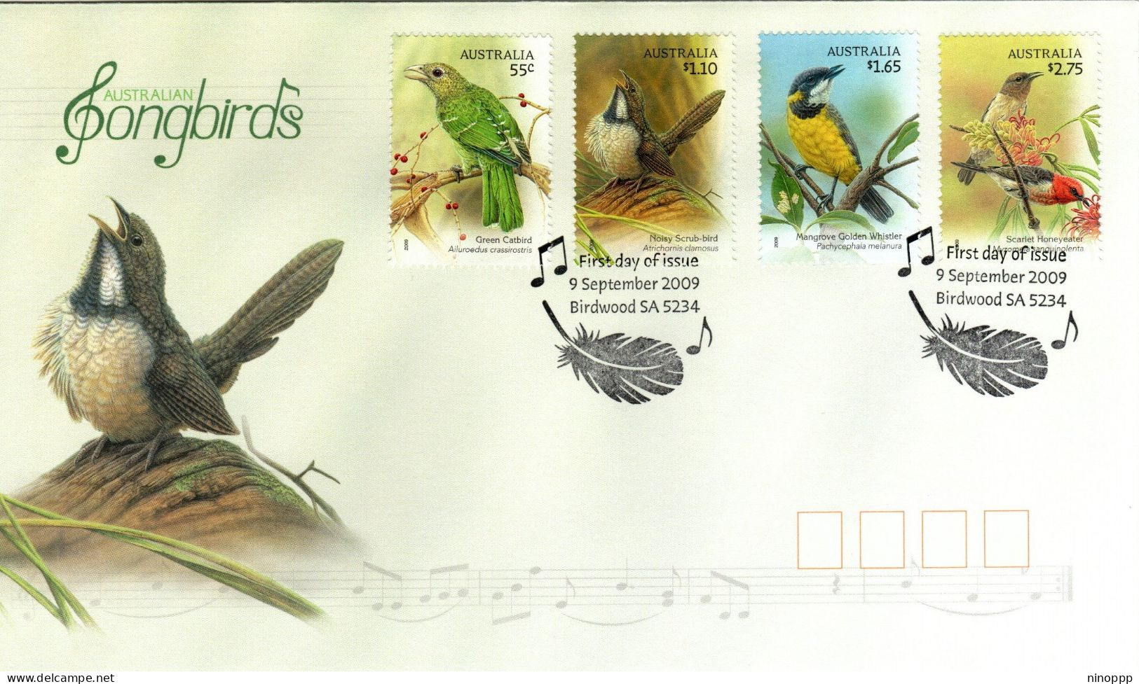 Australia 2009 Songbirds FDC - Marcofilie