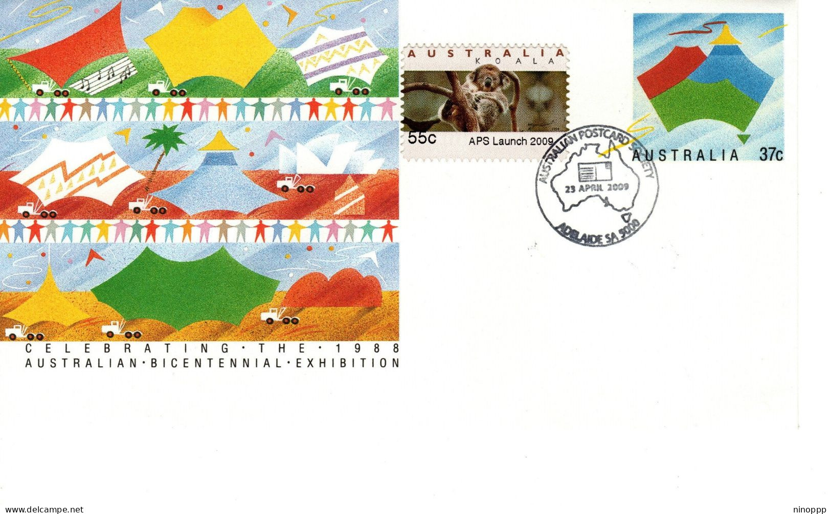 Australia 2009 Australian Postcard Society ,souvenir Cover, - Bolli E Annullamenti
