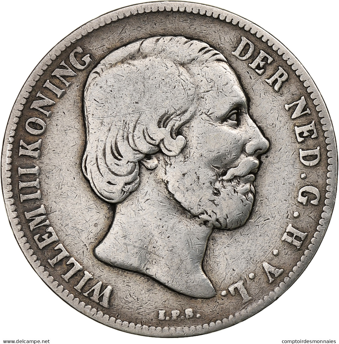 Pays-Bas, William III, Gulden, 1863, Argent, TB+, KM:93 - 1849-1890 : Willem III