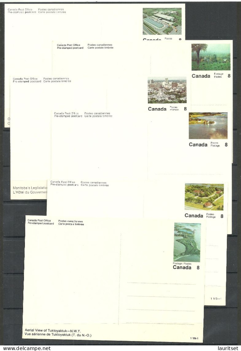 Canada Kanada - Pre-stamped Postcards Postal Stationery Cards, Land Scapes City Views, 6 Pcs, Unused - 1953-.... Reinado De Elizabeth II