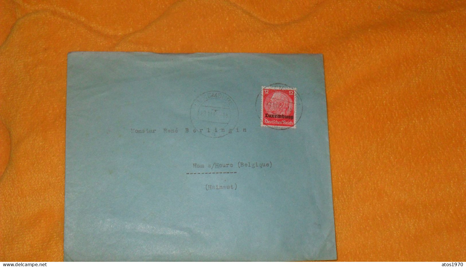 ENVELOPPE ANCIENNE DE 1940../ CACHETS LUXEMBURG POUR HAM'S HEURE BELGIQUE + TIMBRE ALLEMAGNE SURCHARGE LUXEMBURG - 1940-1944 German Occupation