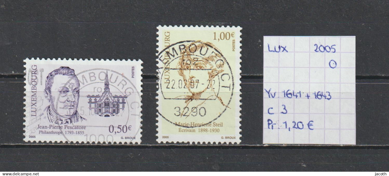 (TJ) Luxembourg 2005 - YT 1641 + 1643 (gest./obl./used) - Usati