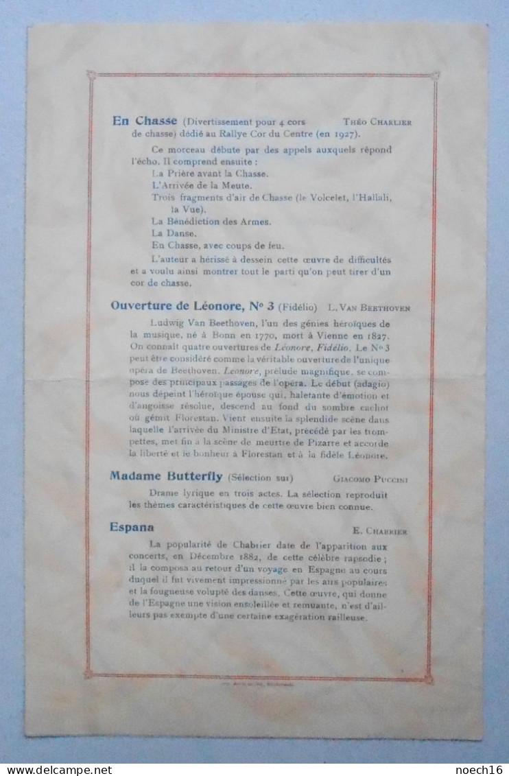 Programme Harmonie Royale Des Charbonnages De Mariemont-Bascoup, Concert Du 28 Juin 1936 - Programme