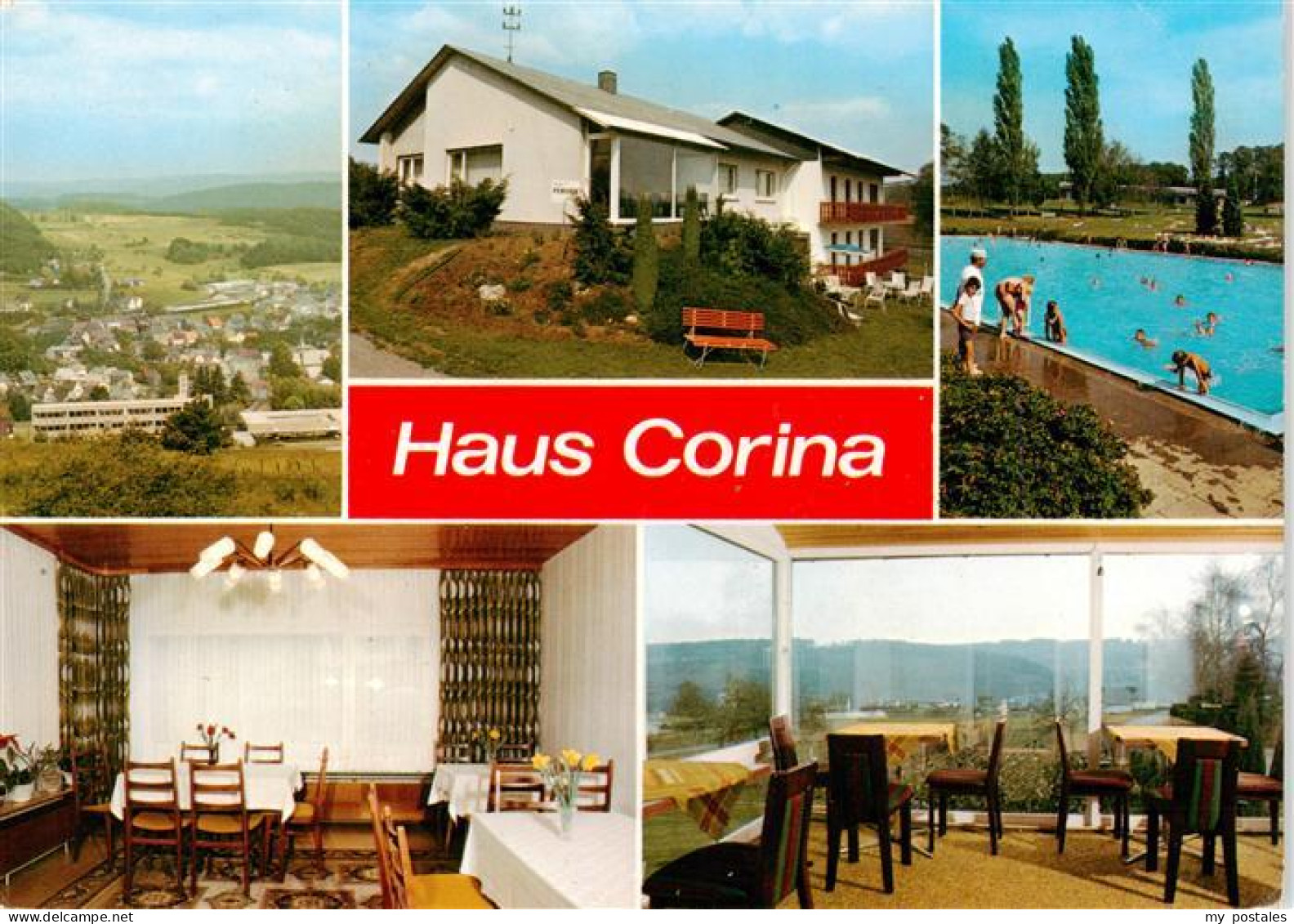 73911573 Schoenbach Dillkreis Panorama Haus Corina Schwimmbad Gastraeume - Herborn