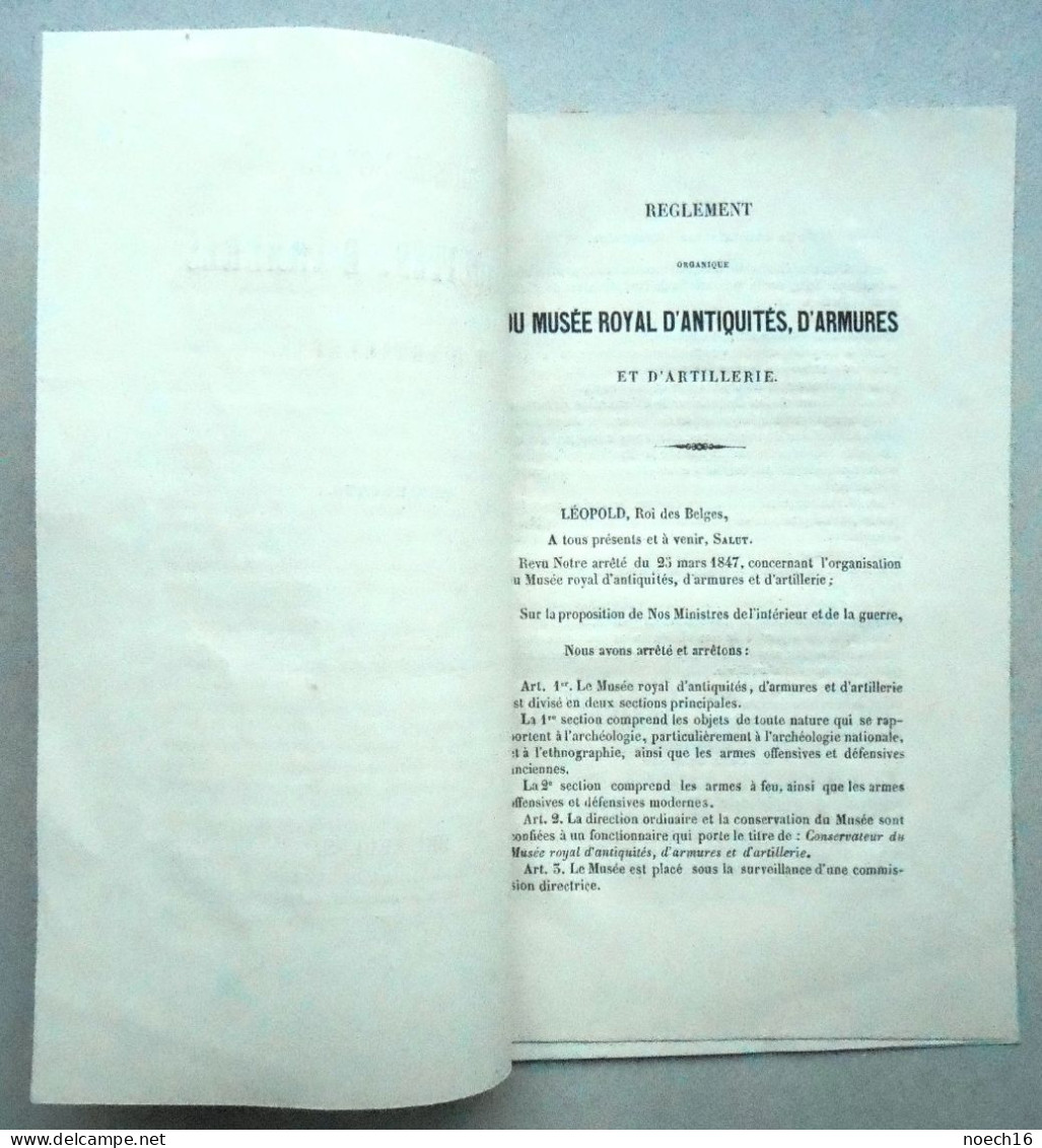 1859 Règlement Organique Du Musée Royal D'Antiquités, D'Armures Et D'Artillerie, Bruxelles - Gesetze & Erlasse