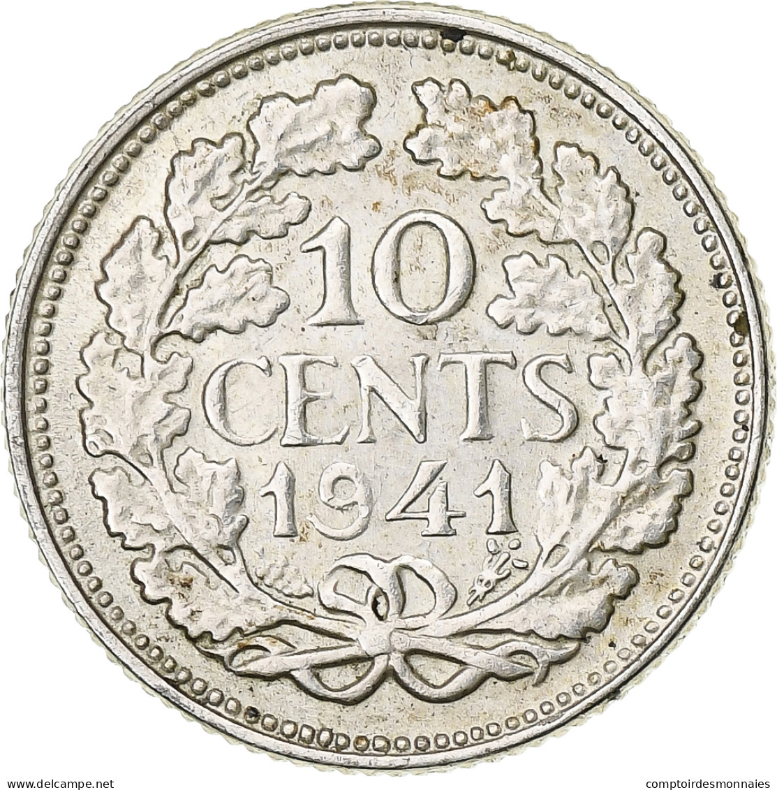 Pays-Bas, Wilhelmina I, 10 Cents, 1941, Argent, TTB, KM:163 - 10 Centavos