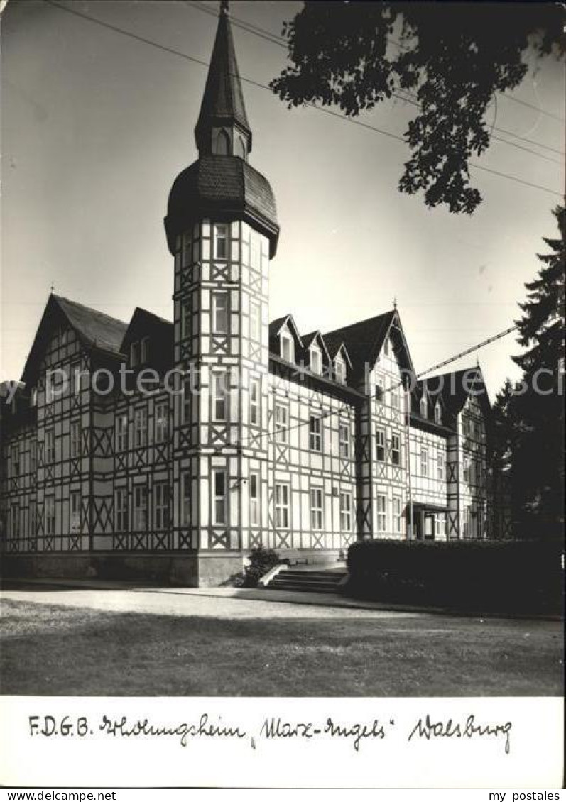 72075162 Walsburg FDGB Erholungsheim Marx Engels Walsburg - Ziegenrück