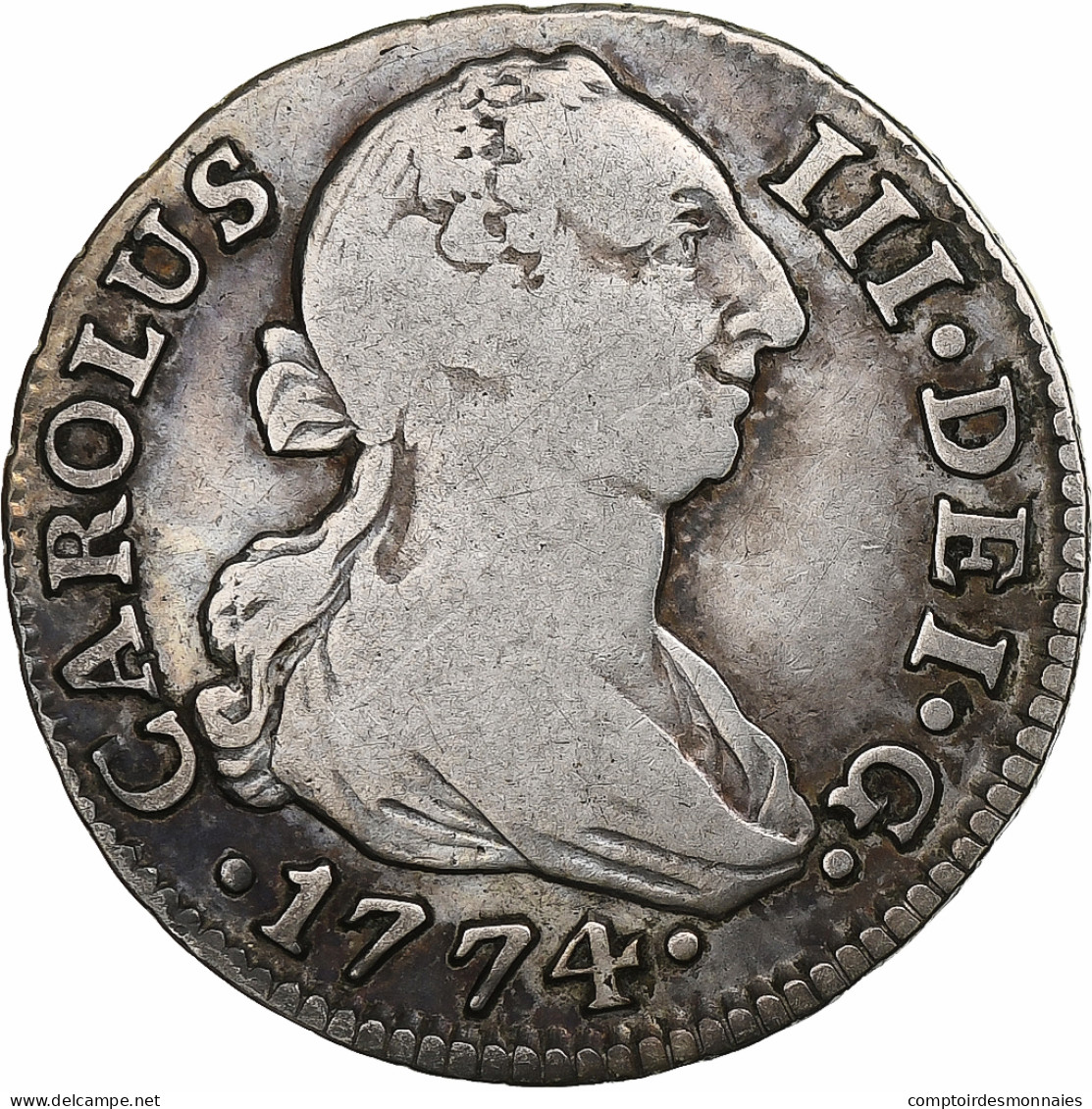 Espagne, Charles III, 2 Reales, 1774, Séville, Argent, TB+, KM:412.2 - Premières Frappes