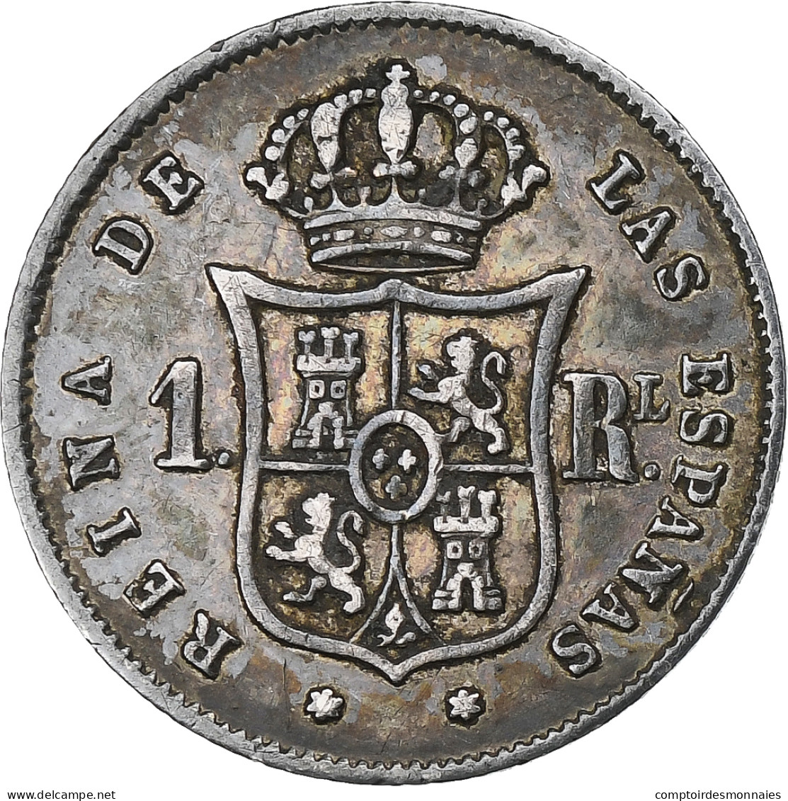 Espagne, Isabel II, Real, 1859, Madrid, Argent, TTB, KM:606.1 - Primi Conii
