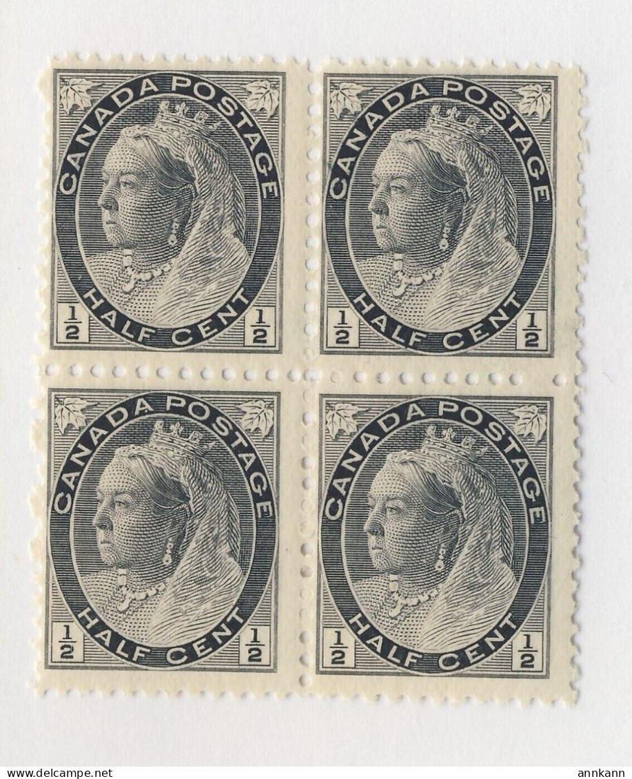 4x Canada Victoria Stamps #Block Of 4 #74-1/2c MNH F Guide Value = $25.00 (S-6) - Blocs-feuillets