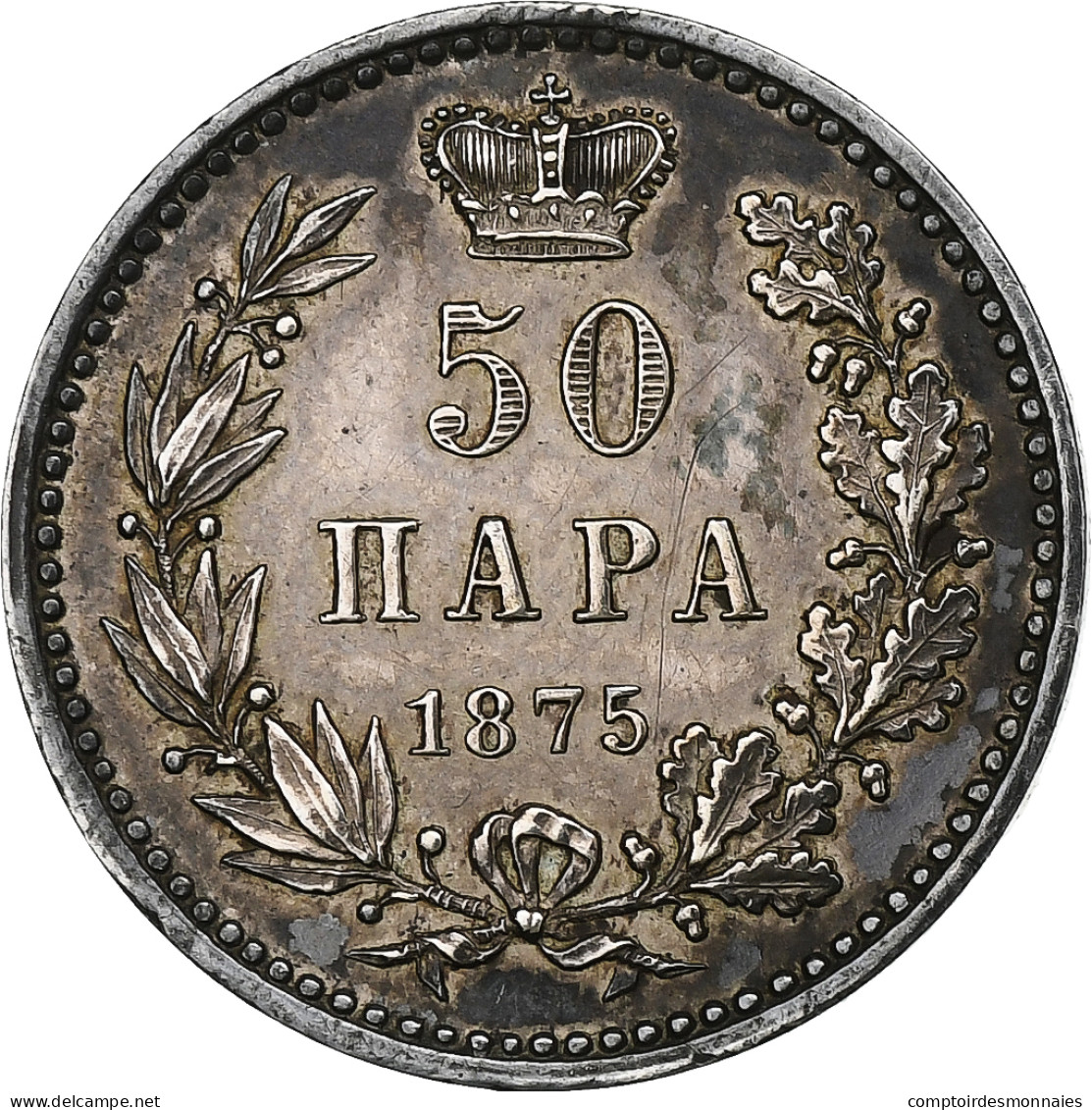 Serbie, Milan I, 50 Para, 1875, Argent, TTB+, KM:4 - Serbien