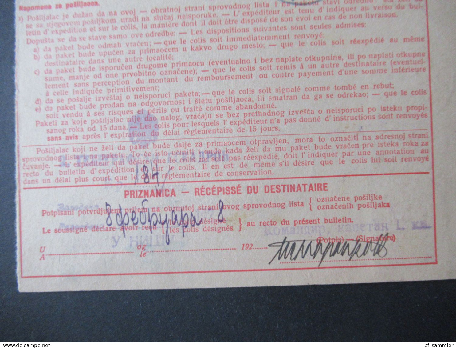 Jugoslawien 1928 Paketkarte Stempel Djakovo Nach Nis Serbien Gesendet Rückseitig Weitere Stempel - Lettres & Documents