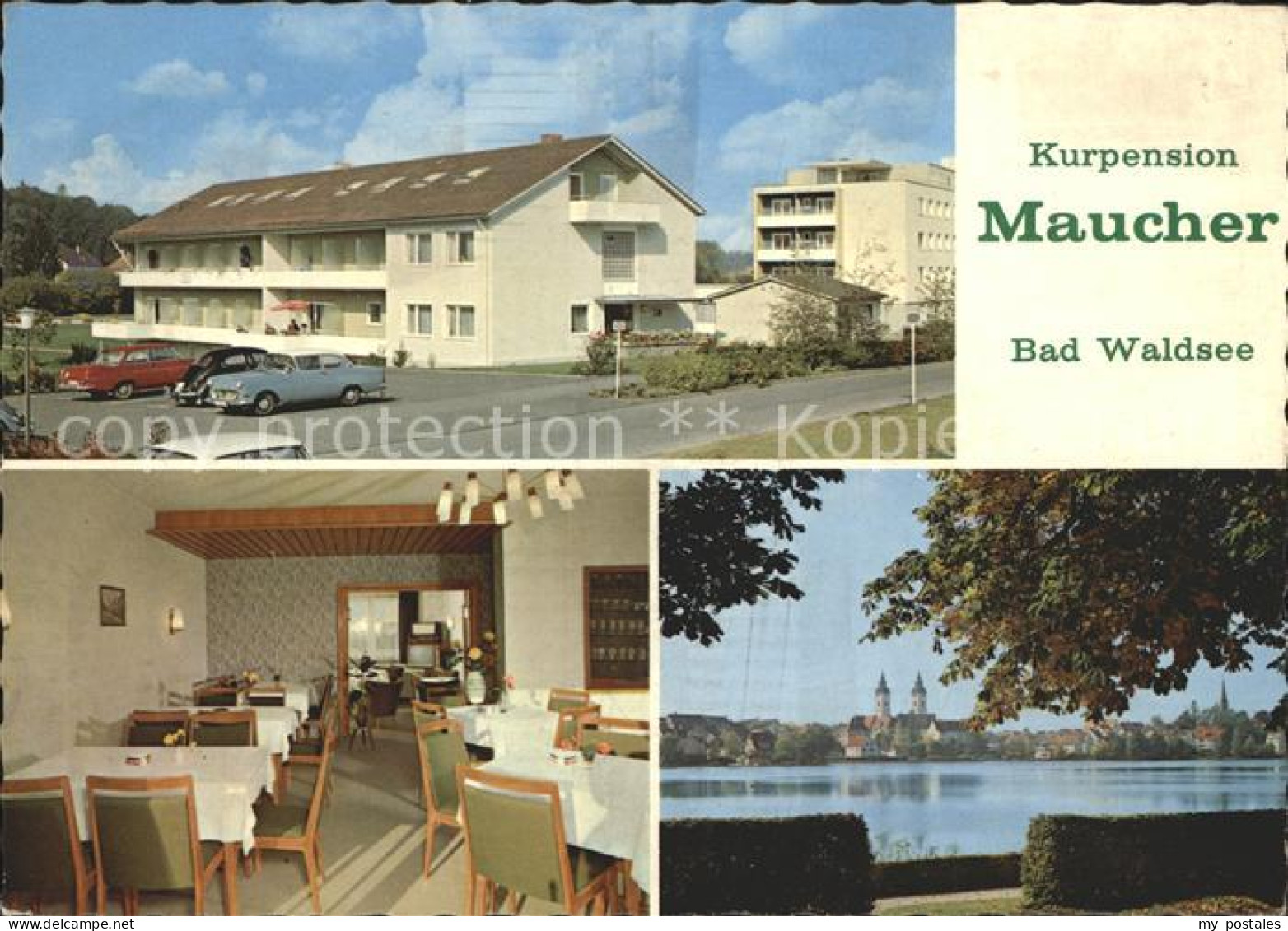 72059308 Bad Waldsee Kurpension Maucher Gaststube Seepanorama Kirche Bad Waldsee - Bad Waldsee