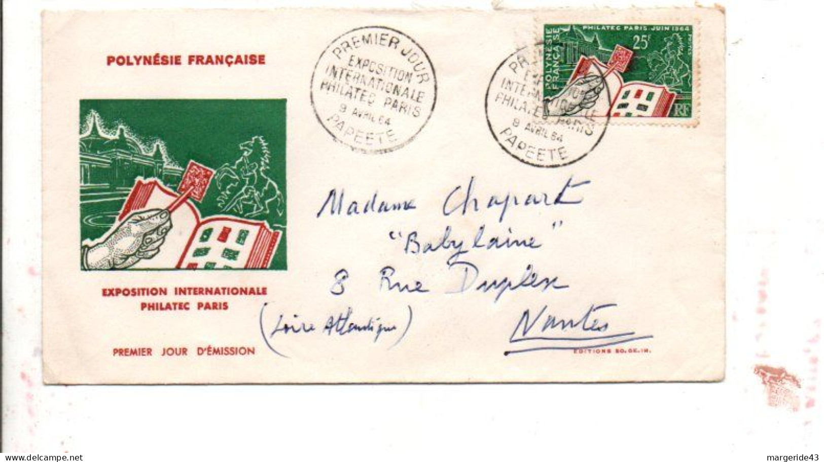 POLYNESIE LETTRE FDC POUR LA FRANCE - Lettres & Documents