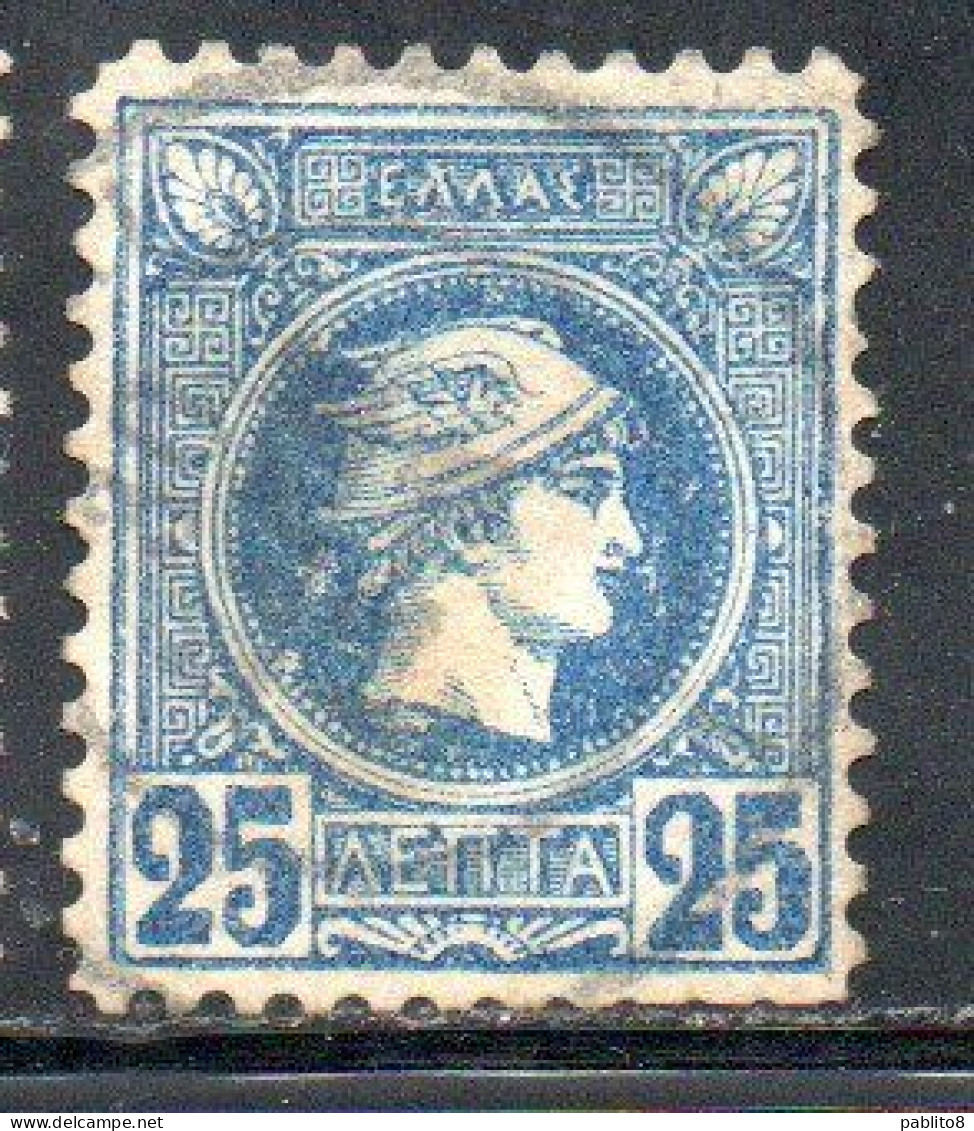 GREECE GRECIA ELLAS 1889 1891 1895 HERMES MERCURY MERCURIO LEPTA 25L USATO USED OBLITERE' - Oblitérés