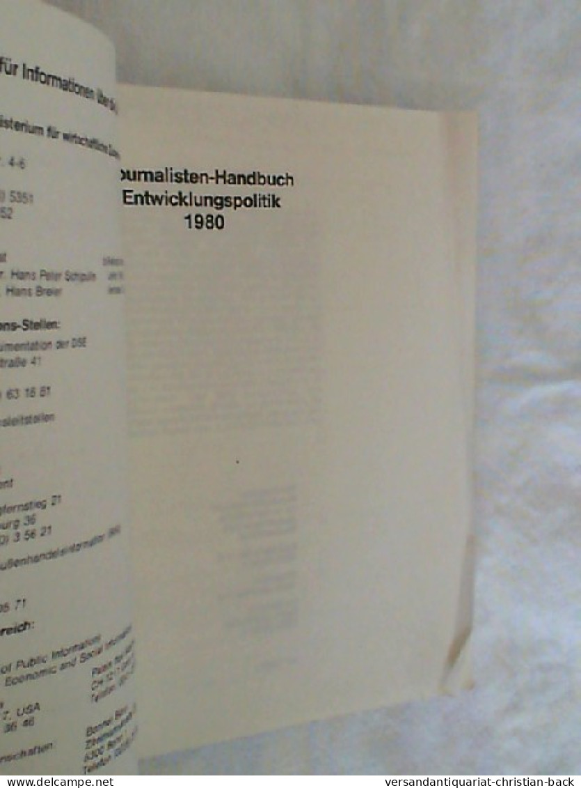 Journalisten Handbuch Entwicklungspolitik 1980 - Hedendaagse Politiek