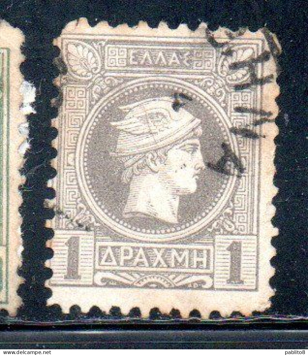 GREECE GRECIA HELLAS 1889 1891 1895 HERMES MERCURY MERCURIO LEPTA 1d USED USATO OBLITERE' - Used Stamps