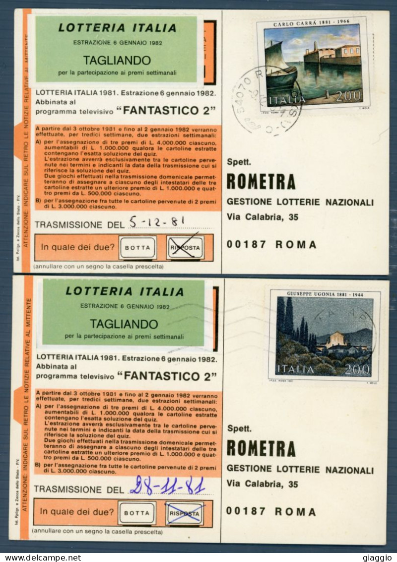 °°° Francobolli N. 4485 - Cartoline Lotteria 4 Pezzi °°° - Collections