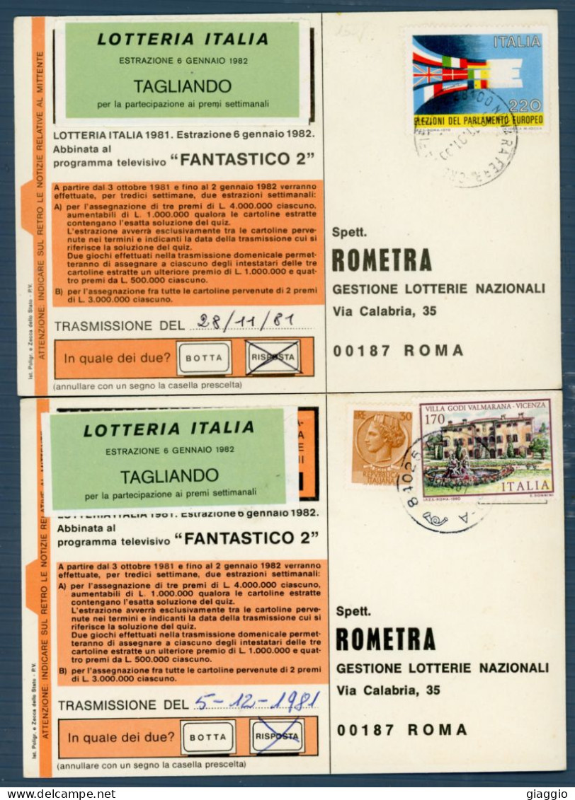 °°° Francobolli N. 4487 - Cartoline Lotteria 4 Pezzi °°° - Collections