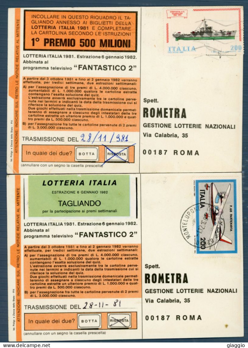 °°° Francobolli N. 4487 - Cartoline Lotteria 4 Pezzi °°° - Sammlungen