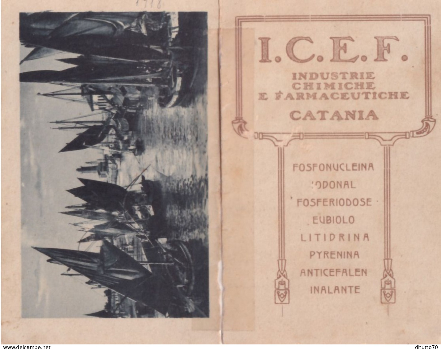 Calendarietto - Industrie Chimiche E Farmaceutiche - Catania  - Anno 1918 - Tamaño Pequeño : 1921-40