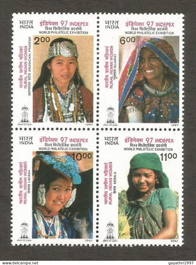 India 1997 Costumes Se-tenant Mint MNH Good Condition (PST - 41) - Unused Stamps