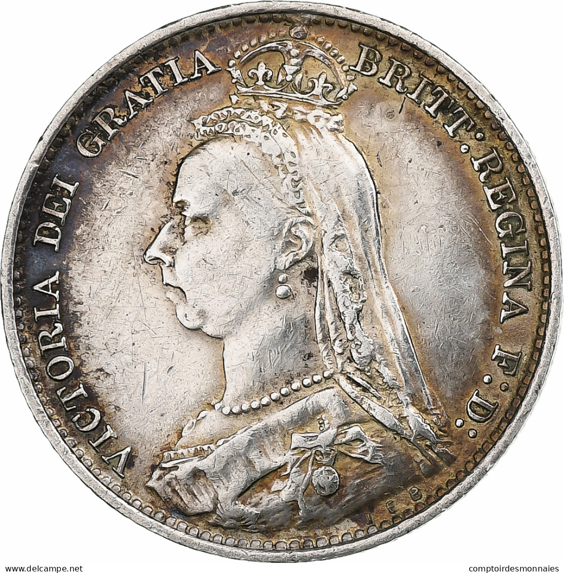 Grande-Bretagne, Victoria, 6 Pence, 1891, Argent, TTB, KM:760 - H. 6 Pence