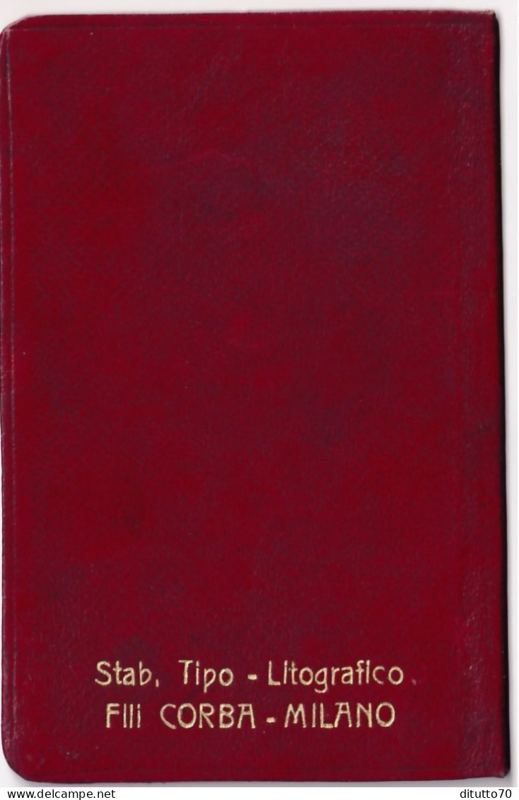 Calendarietto - Stab. Tipo Liyografico - F.lli Corba - Milano - Anno 1922 - Formato Piccolo : 1921-40