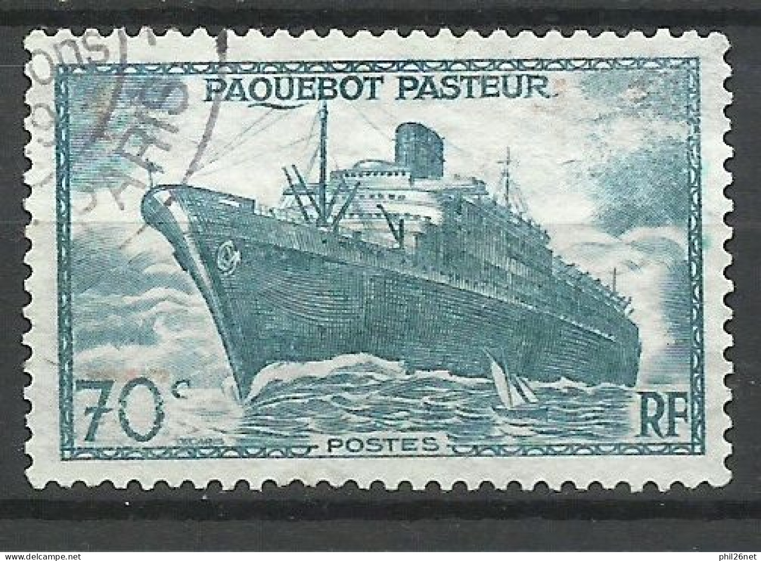 France N°502b  Paquebot Pasteur  Sans Surcharge  FAUX   Oblitéré     B/T B     Voir Scans    Soldes ! ! ! - Oblitérés