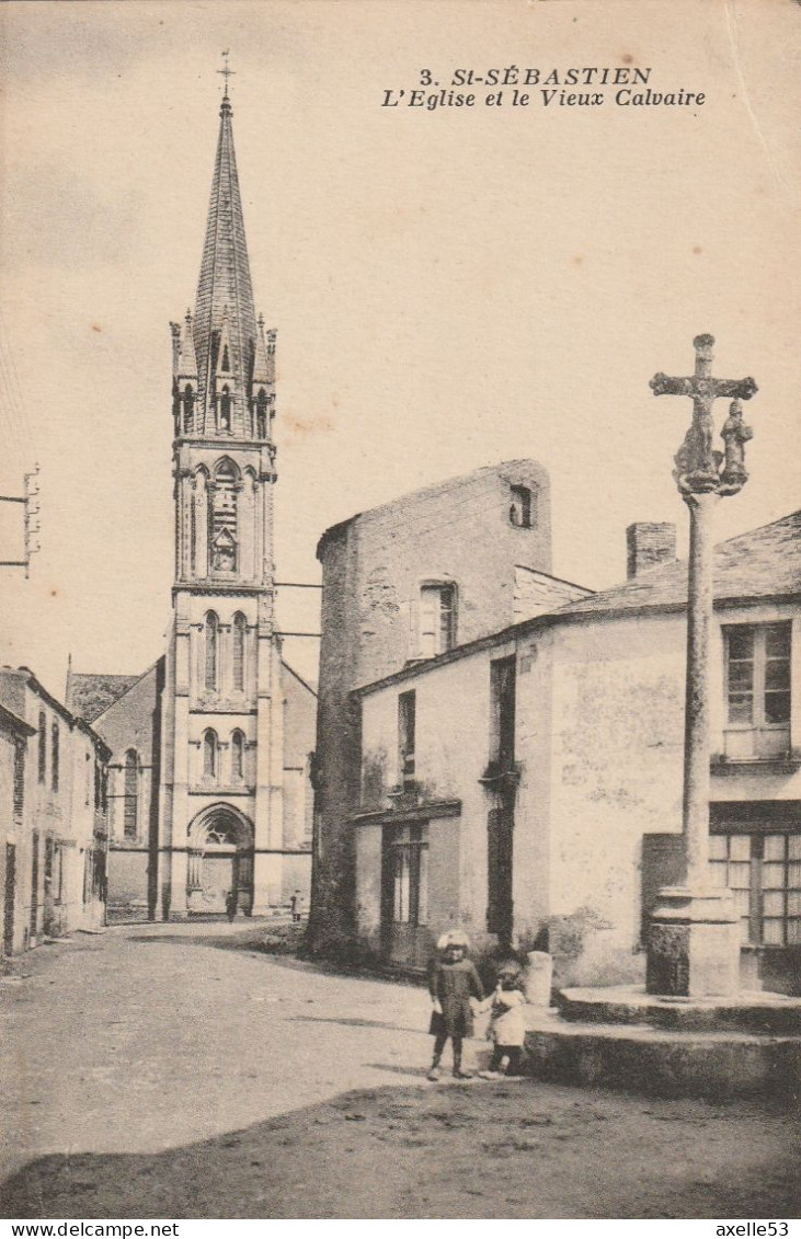 Saint-Sébastien 44 (9857) L'Eglise Et Le Vieux Calvaire - Saint-Sébastien-sur-Loire