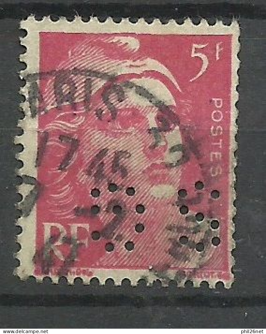 France N°719A    Perforé   SG       Oblitéré  Paris Le 07/02/1947      B/T B     Voir Scans    Soldes ! ! ! - Gebraucht