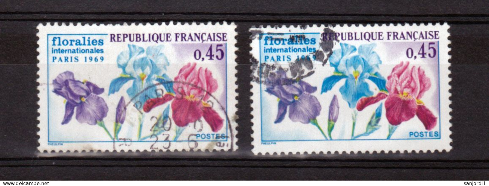 France  1597 Variété Sur Fond Blanc Et Normal Oblitéré Used - Used Stamps