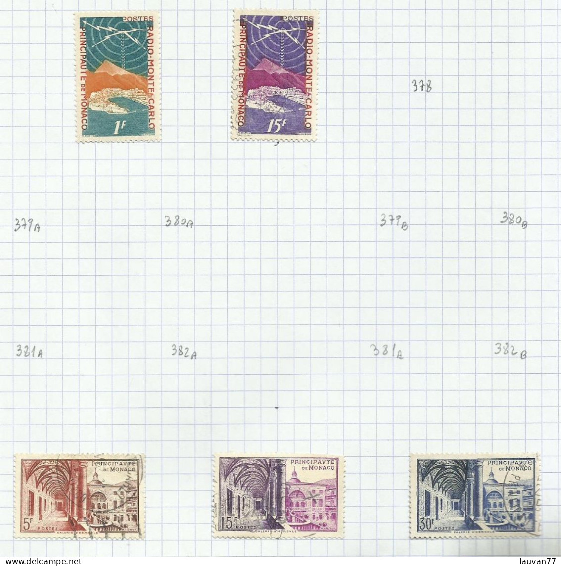 Monaco N°376, 377, 383 à 385 Cote 5.30€ - Used Stamps