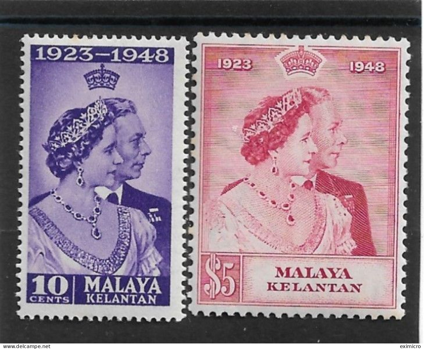 MALAYA - KELANTAN 1948 SILVER WEDDING SET LIGHTLY MOUNTED MINT Cat £30+ - Kelantan