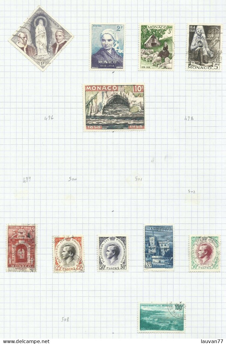 Monaco N°503 à 507, 509 Cote 21.70€ (492 à 495, 497 Offerts) - Used Stamps