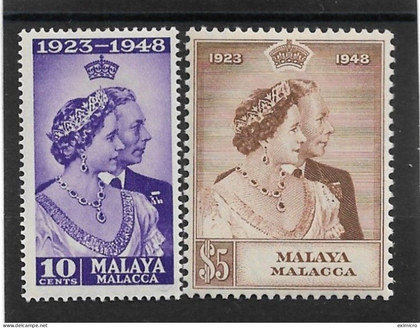 MALAYA - MALACCA 1948 SILVER WEDDING SET (VERY) LIGHTLY MOUNTED MINT Cat £35+ - Malacca