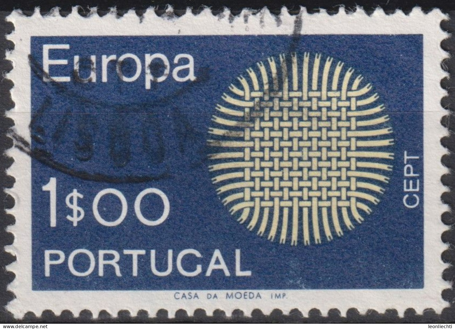 1970 Portugal ° Mi:PT 1092, Sn:PT 1060, Yt:PT 1073,Wickerwork As Symbol For The Sun, Europa (C.E.P.T.)  Lodernde Sonne - Oblitérés