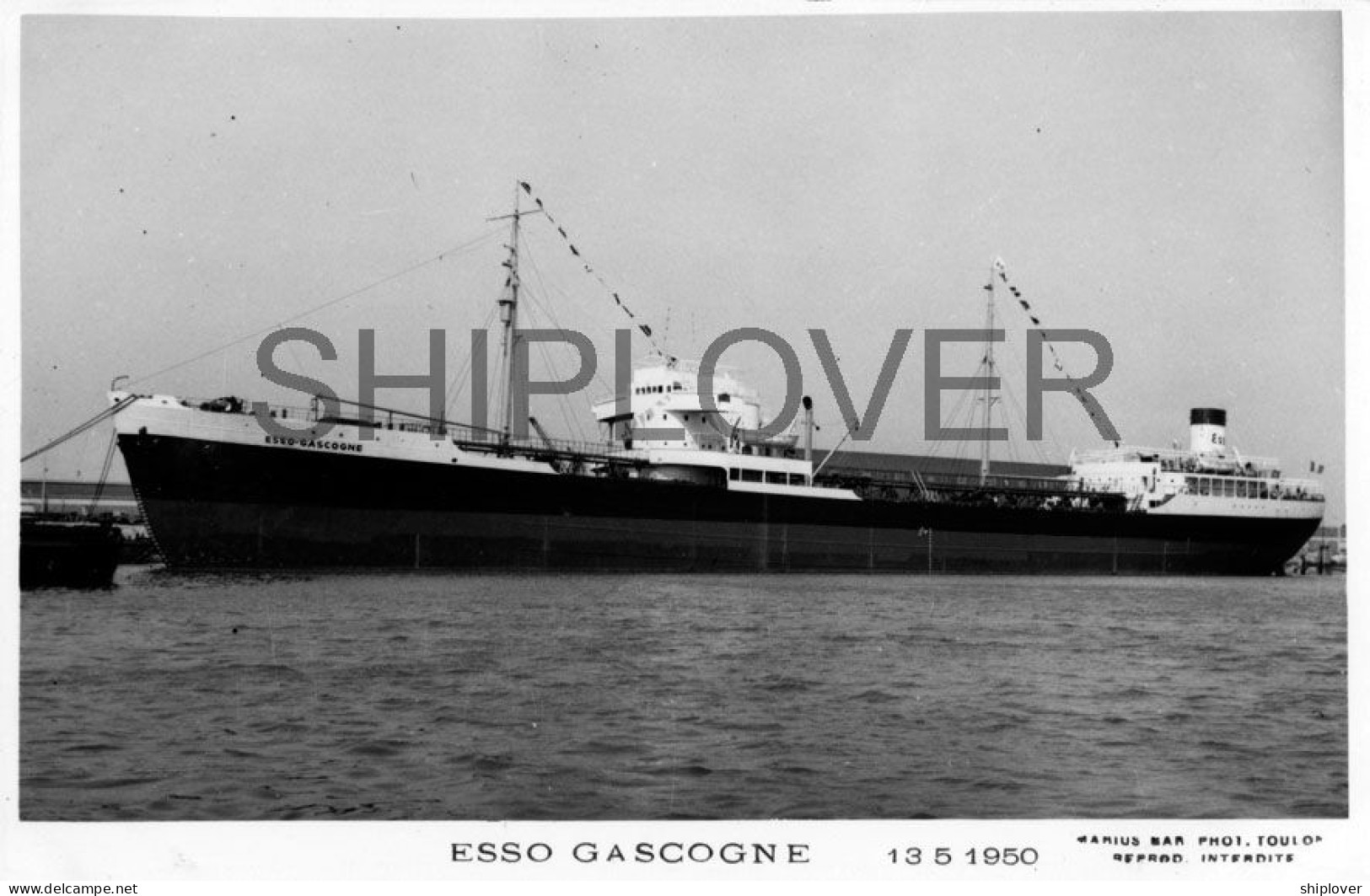 Pétrolier Français ESSO GASCOGNE - Carte Photo éditions Marius Bar - Bateau/ship/schiff - Tanker