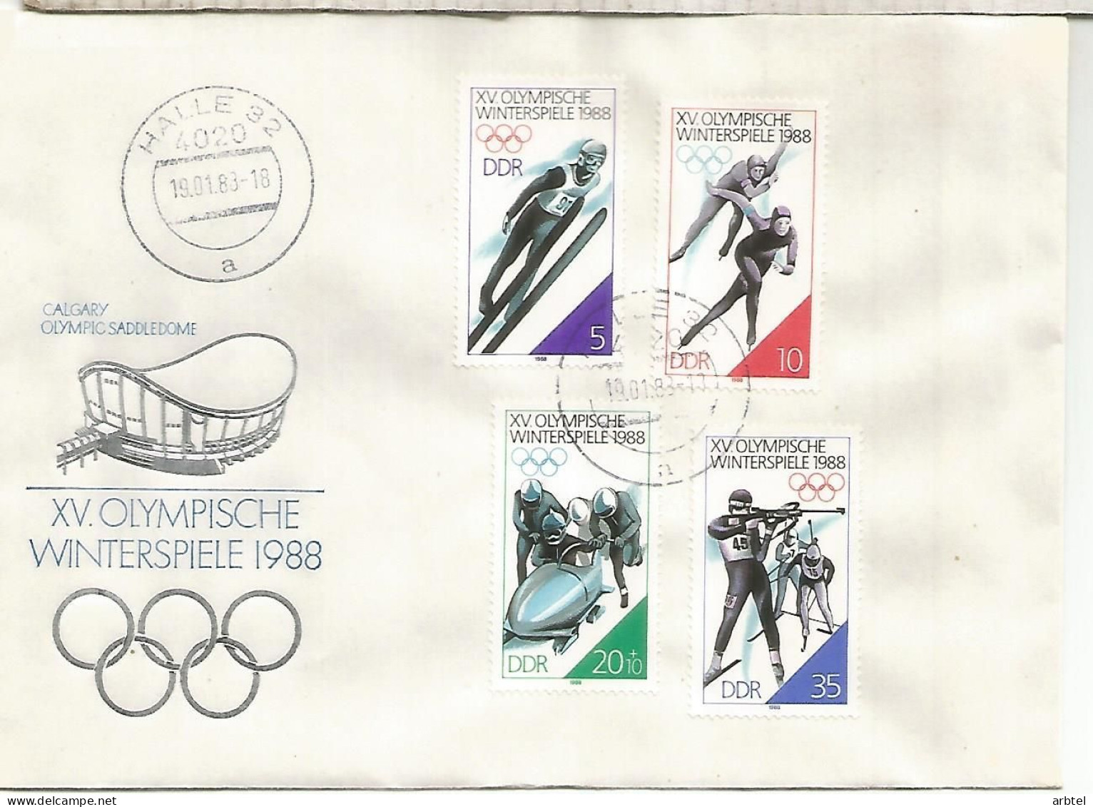 ALEMANIA DDR HALLE 1988 JUEGOS OLIMPICOS DE INVIERNO WINTER GAMES CALGARY - Inverno1988: Calgary